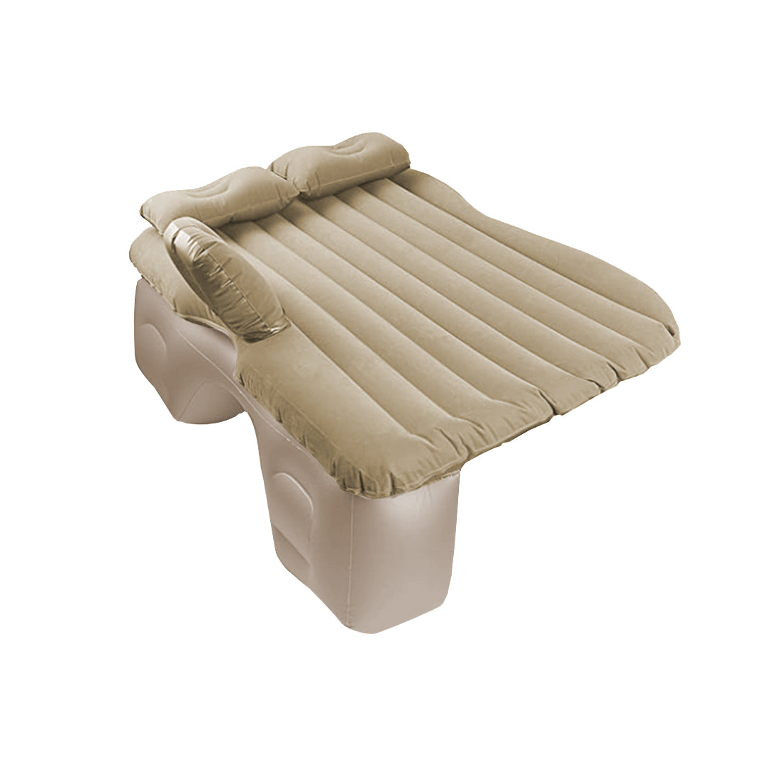 SOGA Beige Stripe Inflatable Car Mattress Portable Camping Rest Air Bed Travel Compact Sleeping Kit Essentials - Cafe Supply