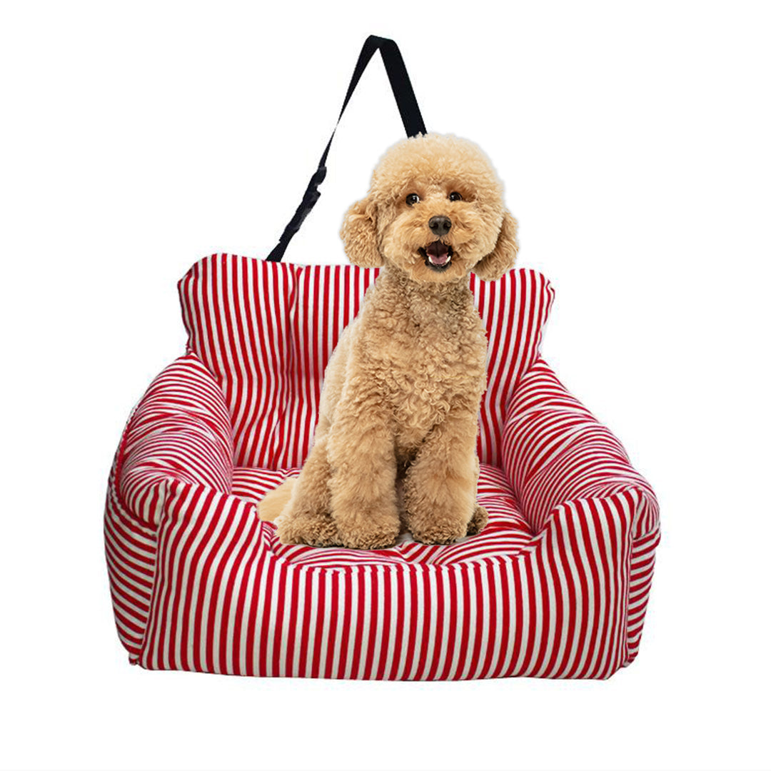 SOGA Red Pet Car Seat Sofa Safety Soft Padded Portable Travel Carrier Bed - Cafe Supply