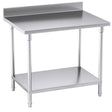 SOGA Commercial Catering Kitchen Stainless Steel Prep Work Bench Table with Back-splash 100*70*85cm - Cafe Supply
