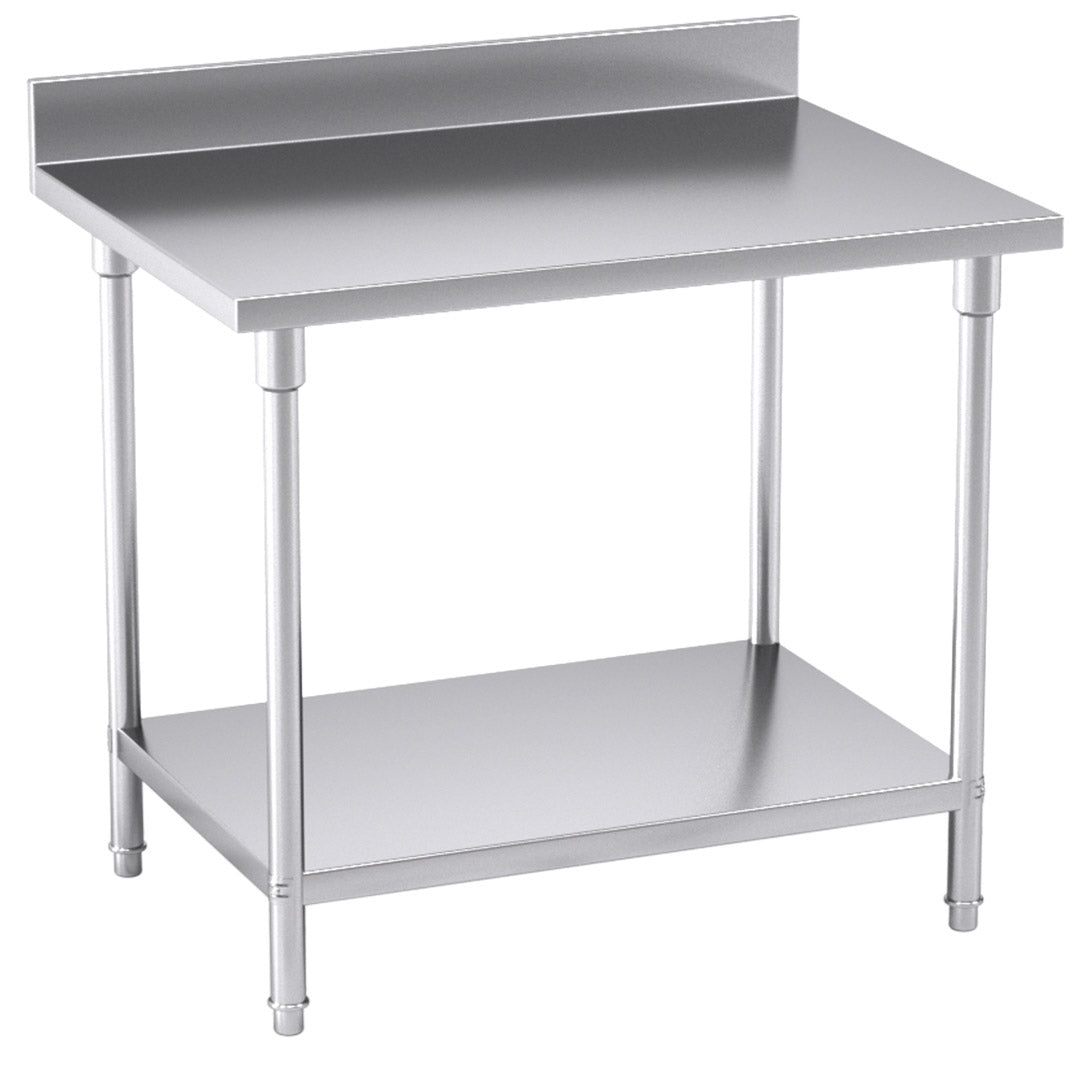 SOGA Commercial Catering Kitchen Stainless Steel Prep Work Bench Table with Back-splash 100*70*85cm - Cafe Supply