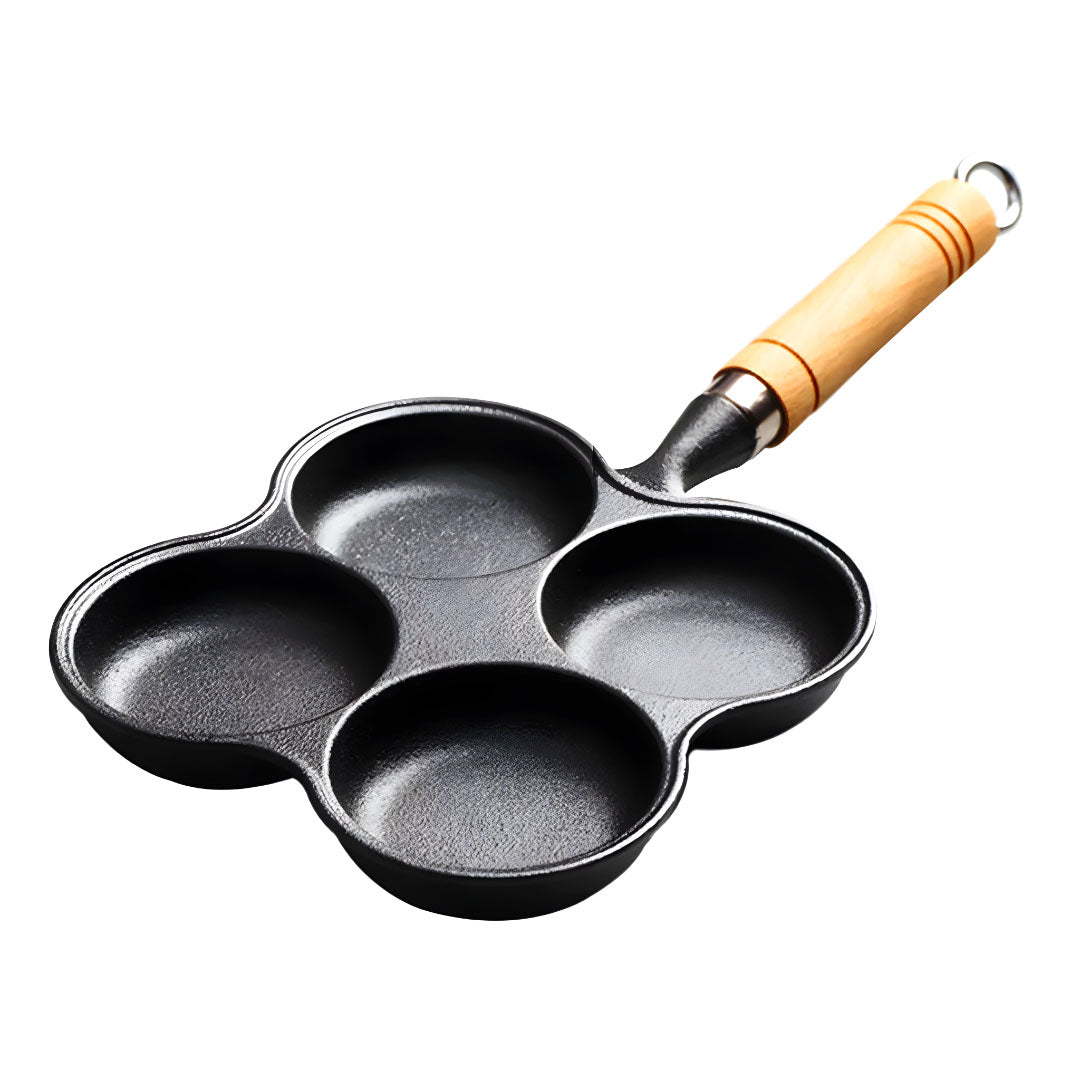 SOGA 4 Mold Multi-Portion Cast Iron Breakfast Fried Egg Pancake Omelet Fry Pan - Cafe Supply