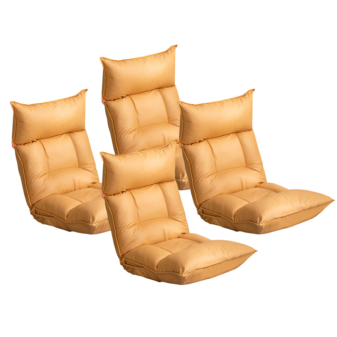 SOGA 4X Yellow Lounge Recliner Lazy Sofa Bed Tatami Cushion Collapsible Backrest Seat Home Office Decor - Cafe Supply