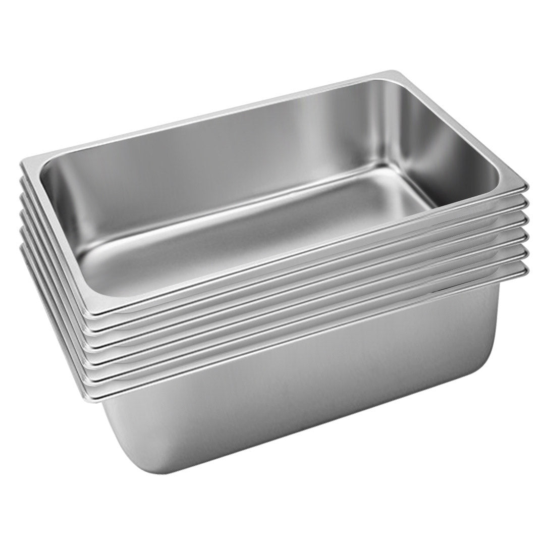 SOGA 6X Gastronorm GN Pan Full Size 1/1 GN Pan 20cm Deep Stainless Steel Tray - Cafe Supply