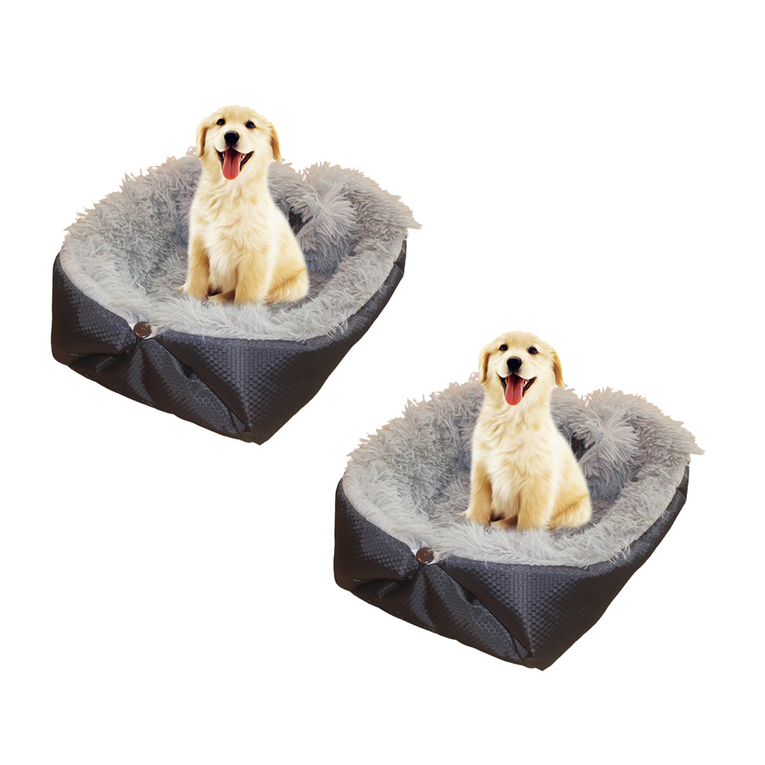 SOGA 2X Black Dual-purpose Cushion Nest Cat Dog Bed Warm Plush Kennel Mat Pet Home Travel Essentials - Cafe Supply