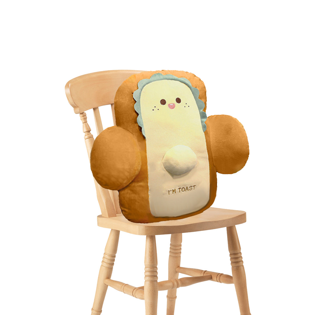 SOGA 48cm Cute Face Toast Bread Cushion Stuffed Car Seat Plush Cartoon Back Support Pillow Home Decor - Cafe Supply