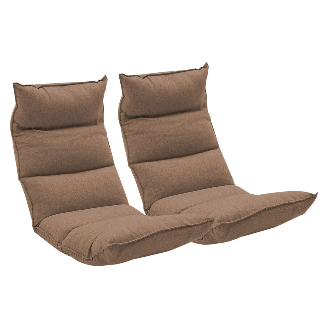 SOGA 2X Foldable Tatami Floor Sofa Bed Meditation Lounge Chair Recliner Lazy Couch Khaki - Cafe Supply