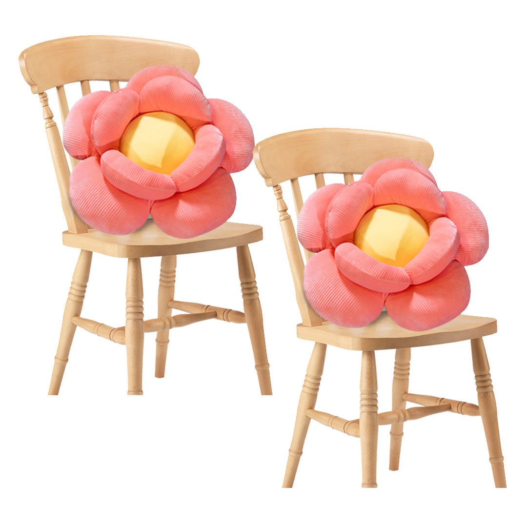 SOGA 2X Red Double Flower Shape Cushion Soft Bedside Floor Plush Pillow Home Decor - Cafe Supply