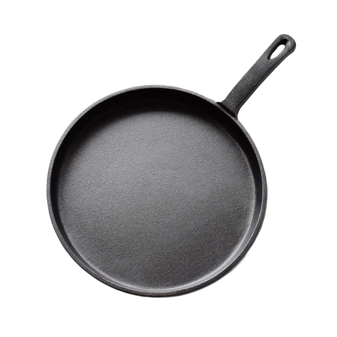 SOGA 26cm Round Cast Iron Frying Pan Skillet Griddle Sizzle Platter - Cafe Supply