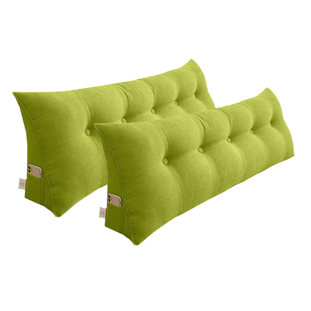 SOGA 2X 180cm Green Triangular Wedge Bed Pillow Headboard Backrest Bedside Tatami Cushion Home Decor - Cafe Supply