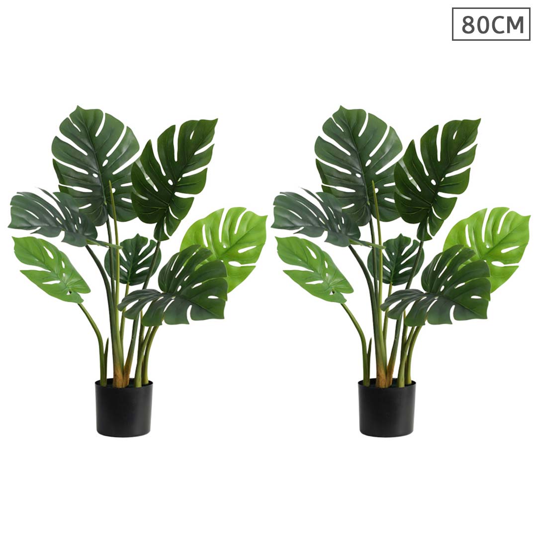 SOGA 2X 80cm Artificial Indoor Potted Turtle Back Fake Decoration Tree Flower Pot Plant - Cafe Supply