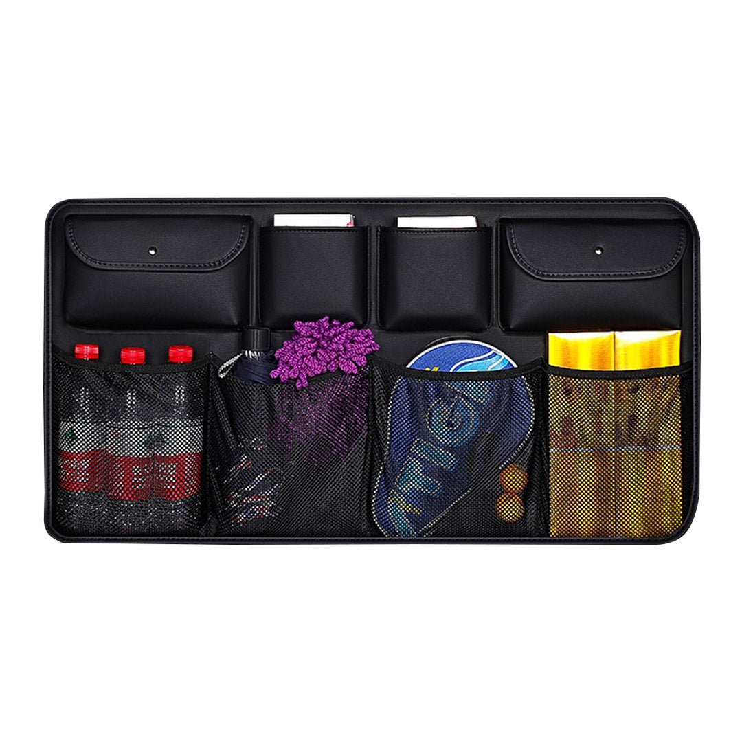 SOGA High Quality Leather Car Rear Back Seat Storage Bag Organizer Interior Accessories Black - Cafe Supply