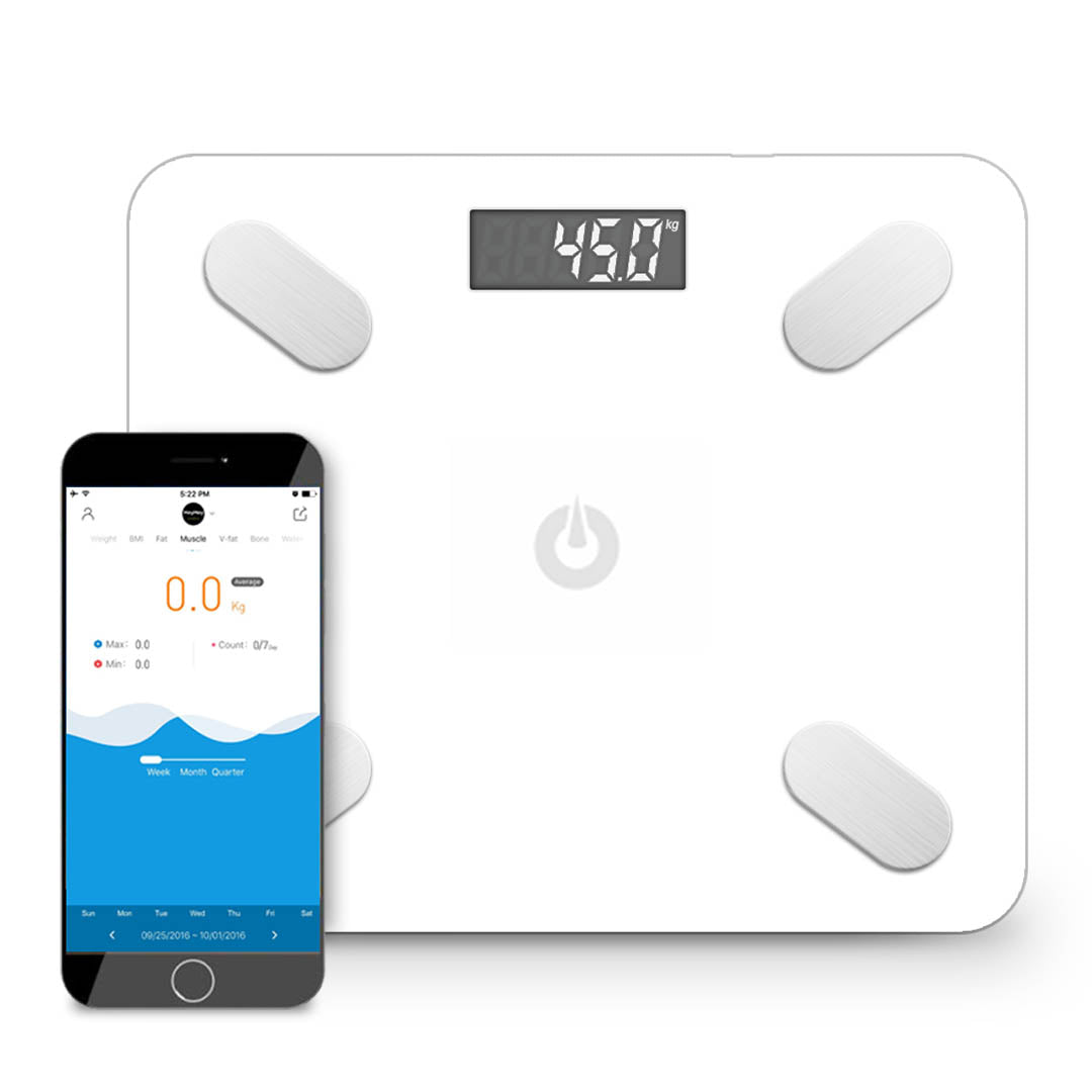 SOGA Wireless Bluetooth Digital Body Fat Scale Bathroom Weighing Scales Health Analyzer Weight White - Cafe Supply