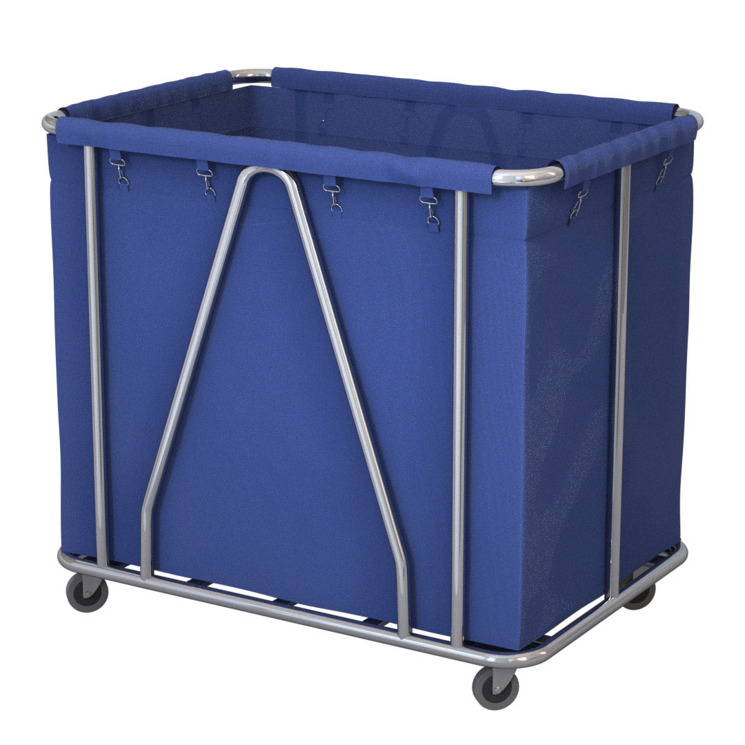 SOGA Stainless Steel Commercial Large Soiled Linen Laundry Trolley Cart with Wheels Blue - Cafe Supply