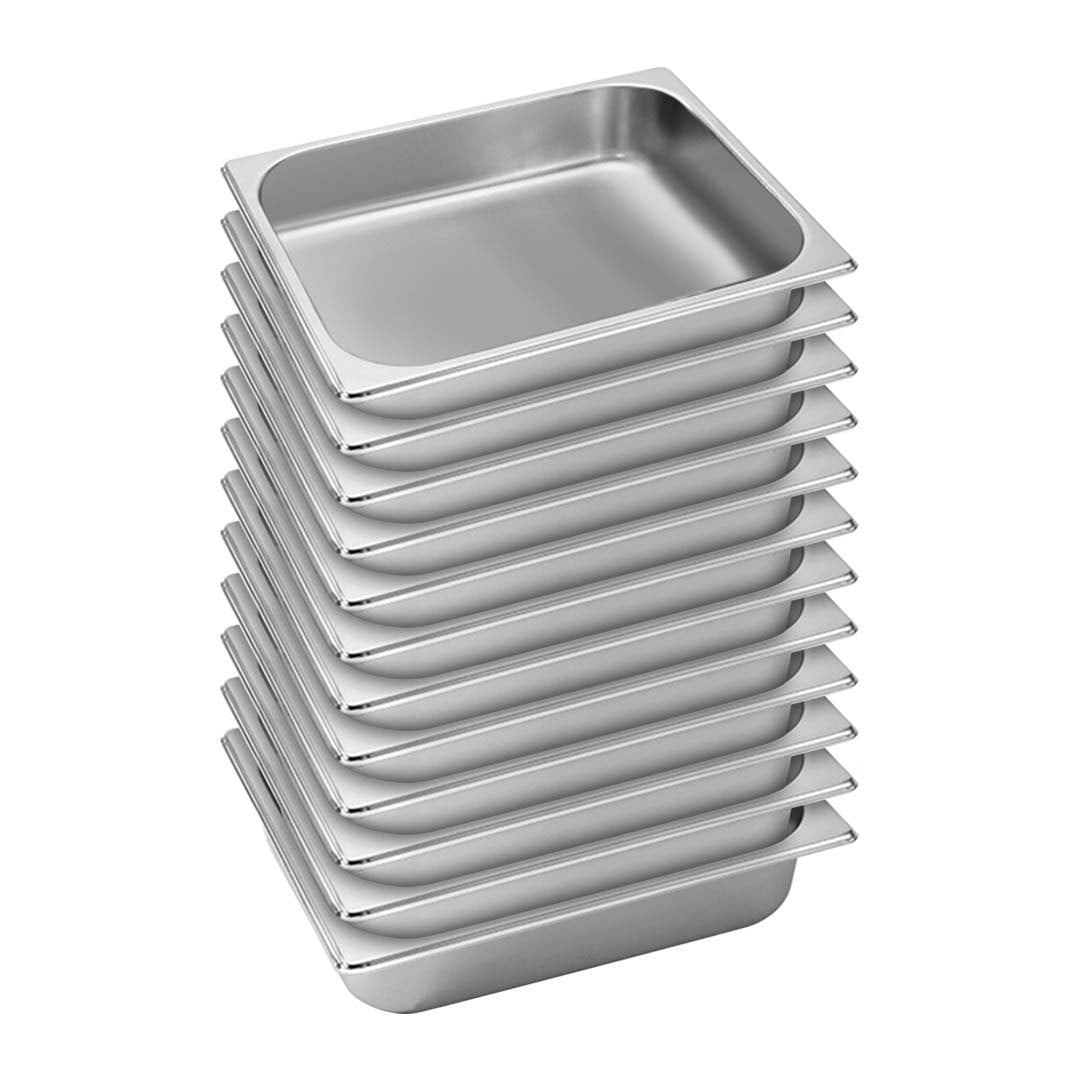 SOGA 12X Gastronorm GN Pan Full Size 1/2 GN Pan 6.5cm Deep Stainless Steel Tray - Cafe Supply