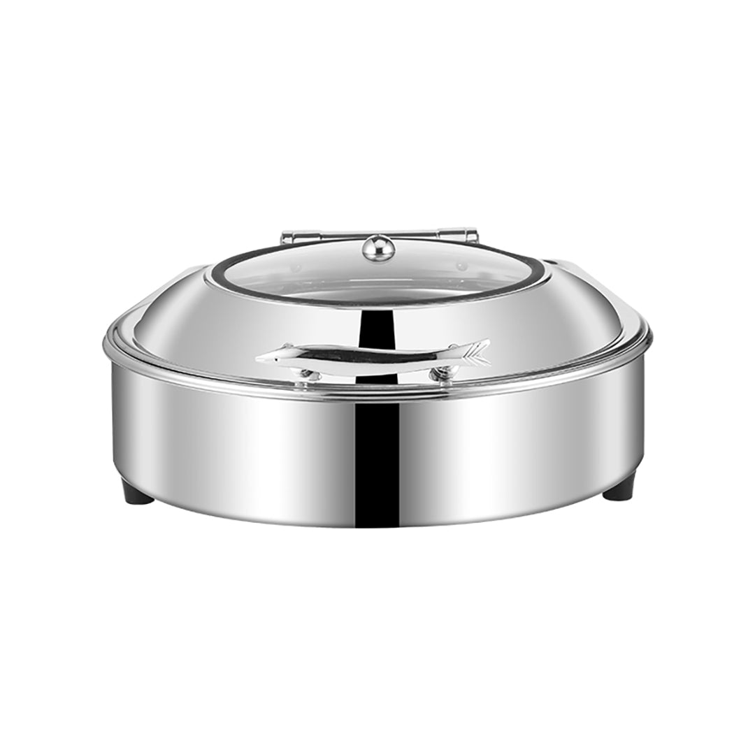 SOGA Stainless Steel Round Chafing Dish Tray Buffet Cater Food Warmer Chafer with Top Lid - Cafe Supply