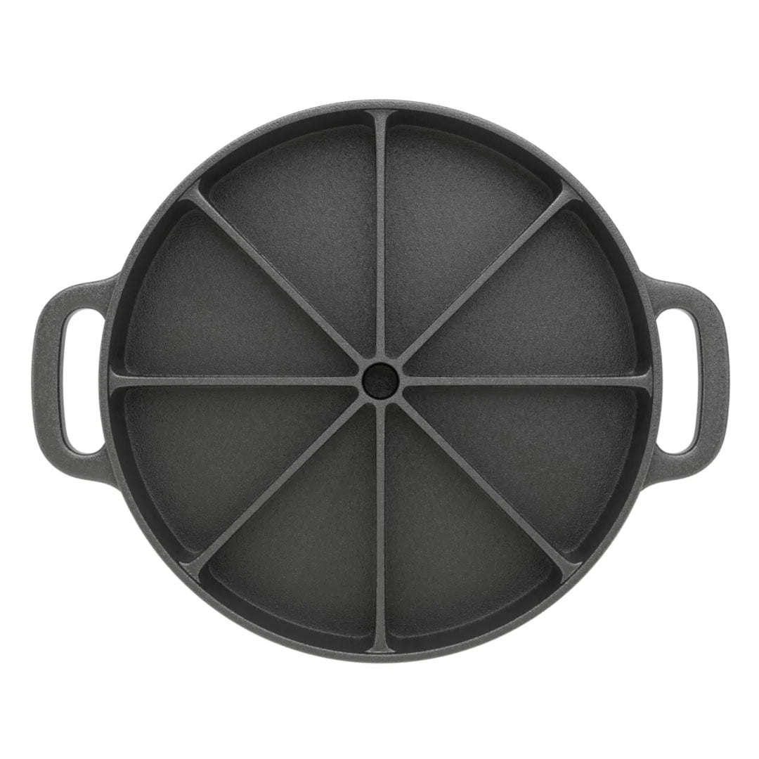 SOGA 21.5CM Round Cast Iron Baking Wedge Pan Cornbread Cake 8-Slice Baking Dish with Handle - Cafe Supply