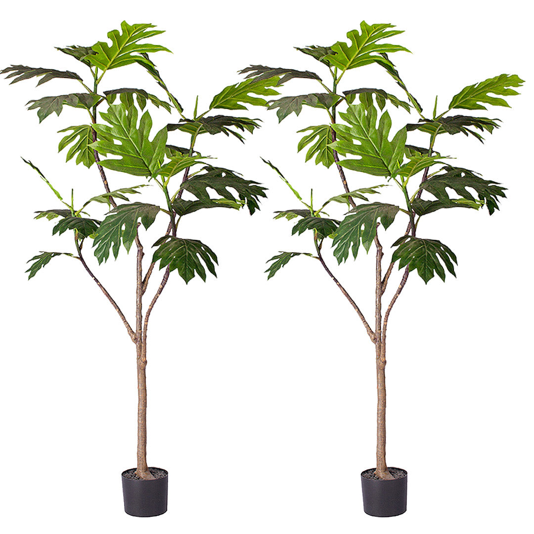SOGA 2X 180cm Artificial Natural Green Split-Leaf Philodendron Tree Fake Tropical Indoor Plant Home Office Decor - Cafe Supply