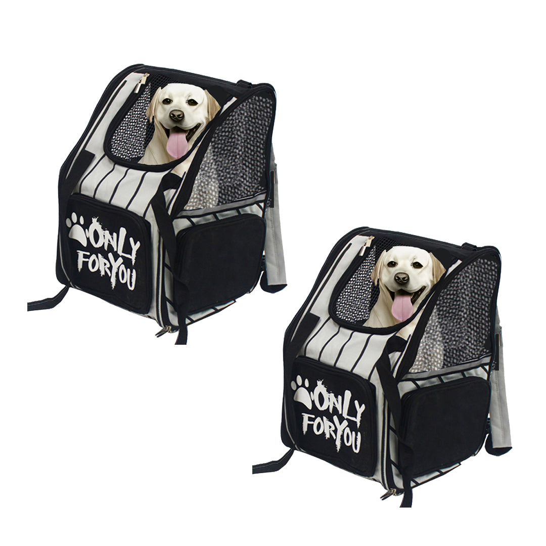 SOGA 2X Black Pet Carrier Backpack Breathable Mesh Portable Safety Travel Essentials Outdoor Bag - Cafe Supply