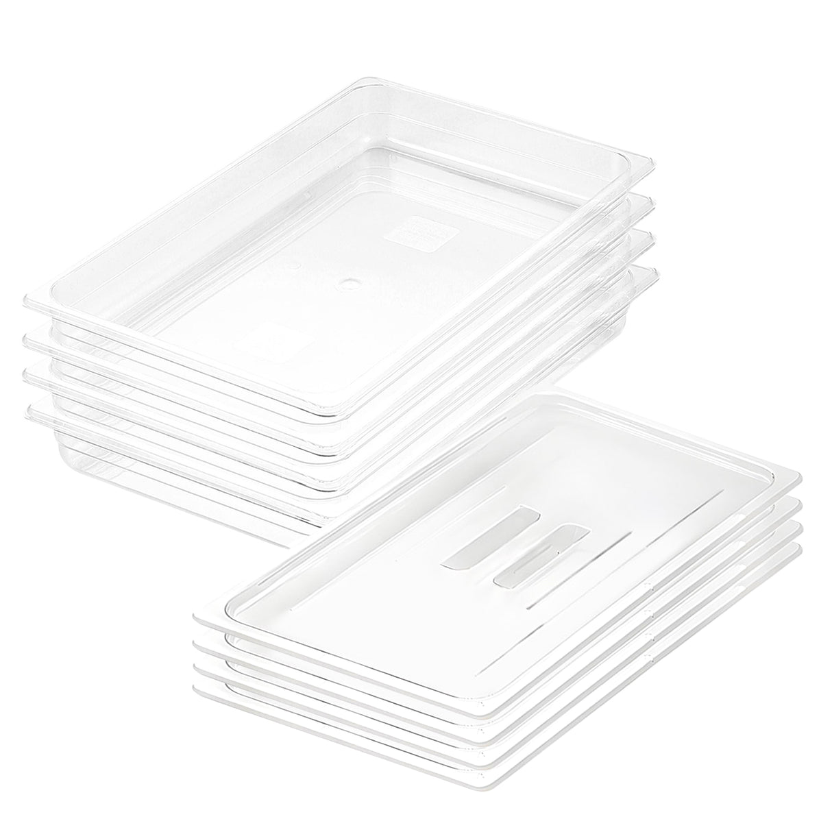 SOGA 65mm Clear Gastronorm GN Pan 1/1 Food Tray Storage Bundle of 4 with Lid - Cafe Supply