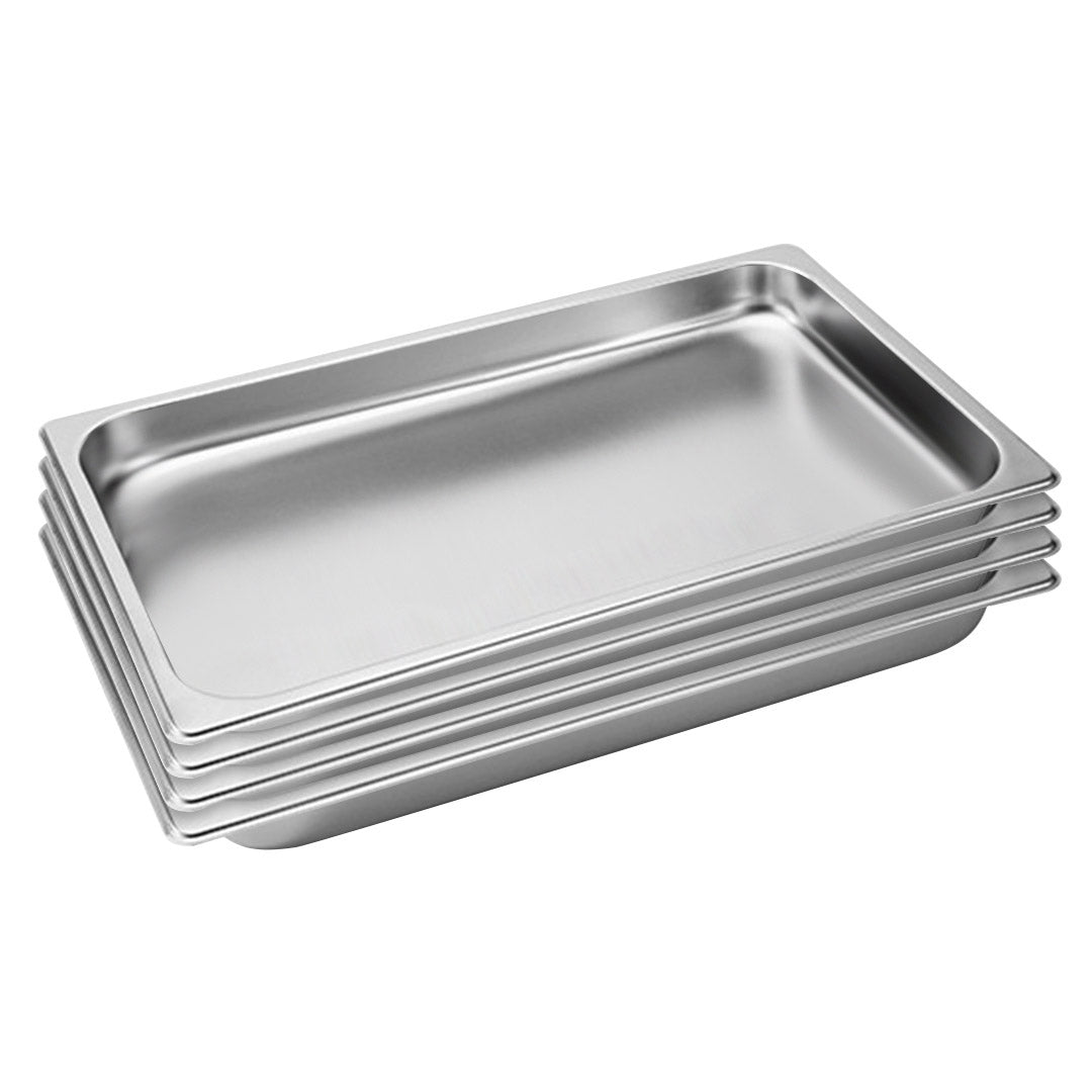 SOGA 4X Gastronorm GN Pan Full Size 1/1 GN Pan 4cm Deep Stainless Steel Tray - Cafe Supply