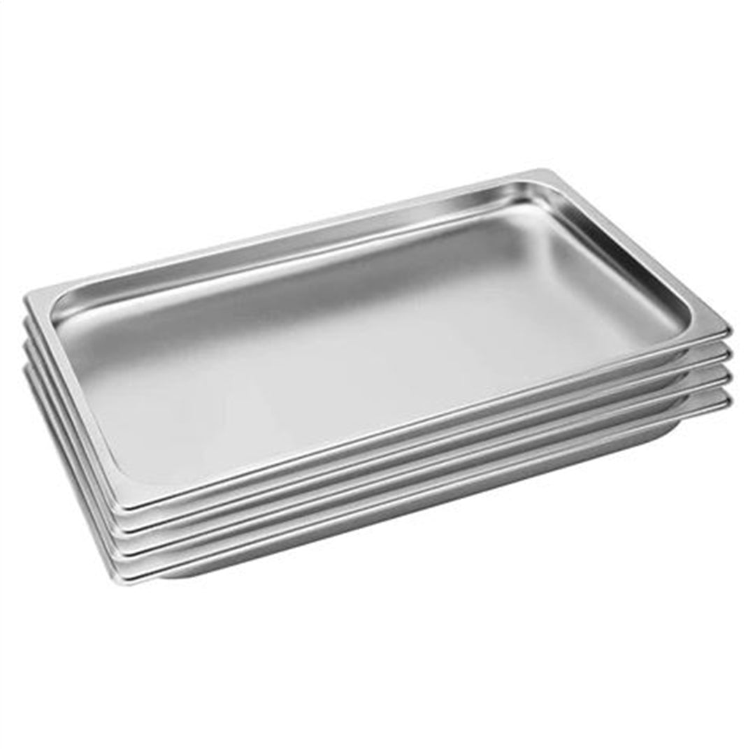 SOGA 4X Gastronorm GN Pan Full Size 1/1 GN Pan 2cm Deep Stainless Steel Tray - Cafe Supply