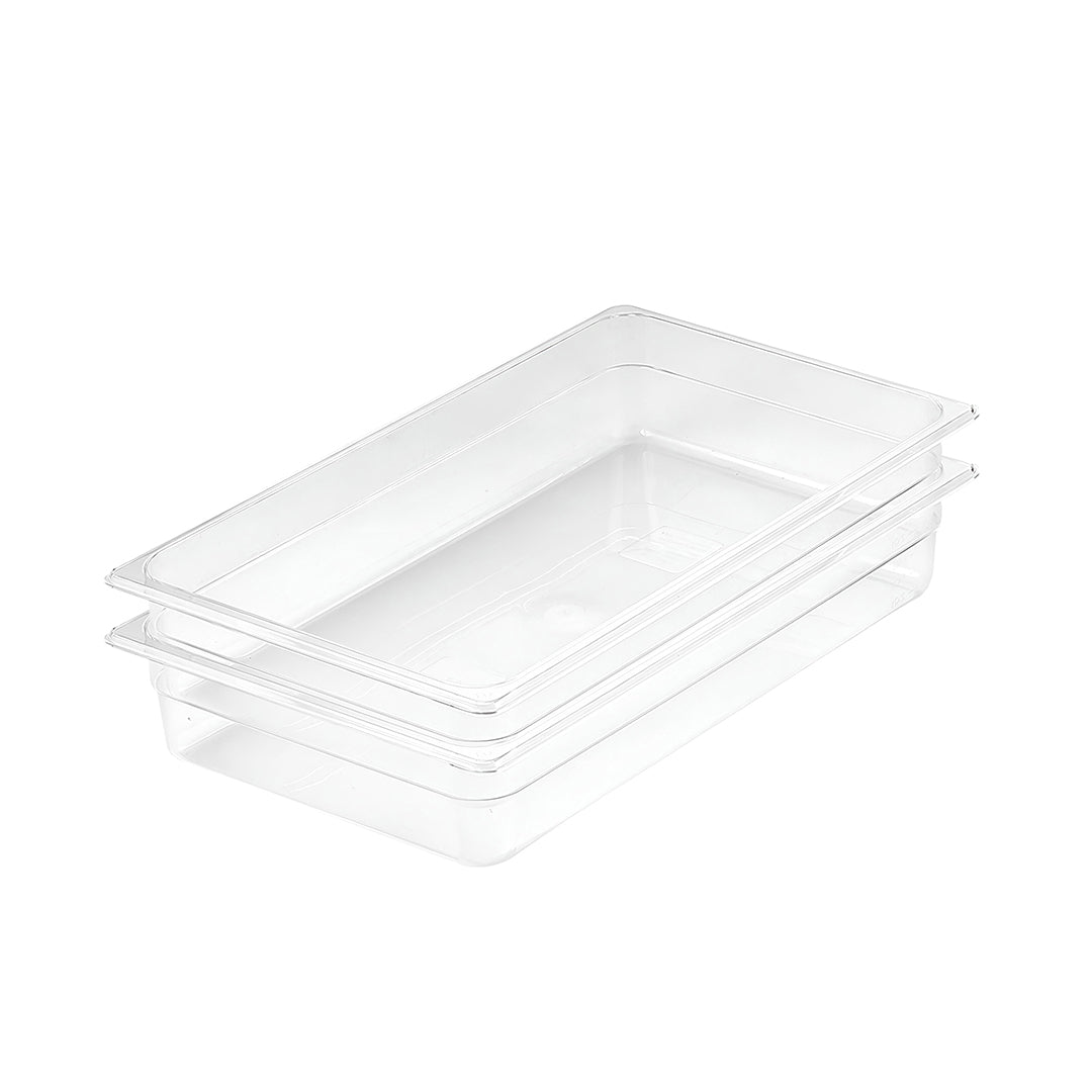 SOGA 100mm Clear Gastronorm GN Pan 1/1 Food Tray Storage Bundle of 2 - Cafe Supply