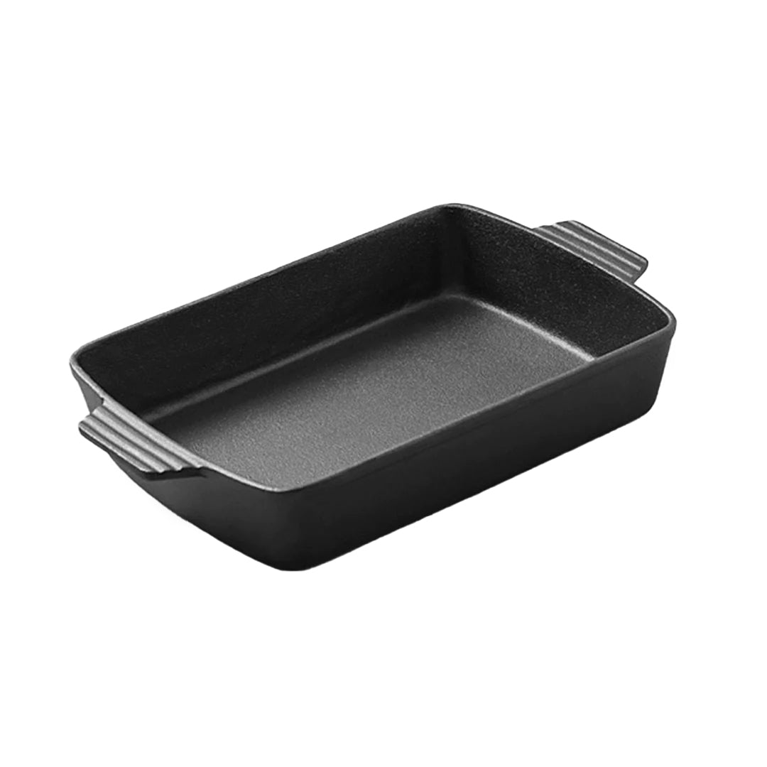 SOGA 38cm Cast Iron Rectangle Bread Cake Baking Dish Lasagna Roasting Pan - Cafe Supply