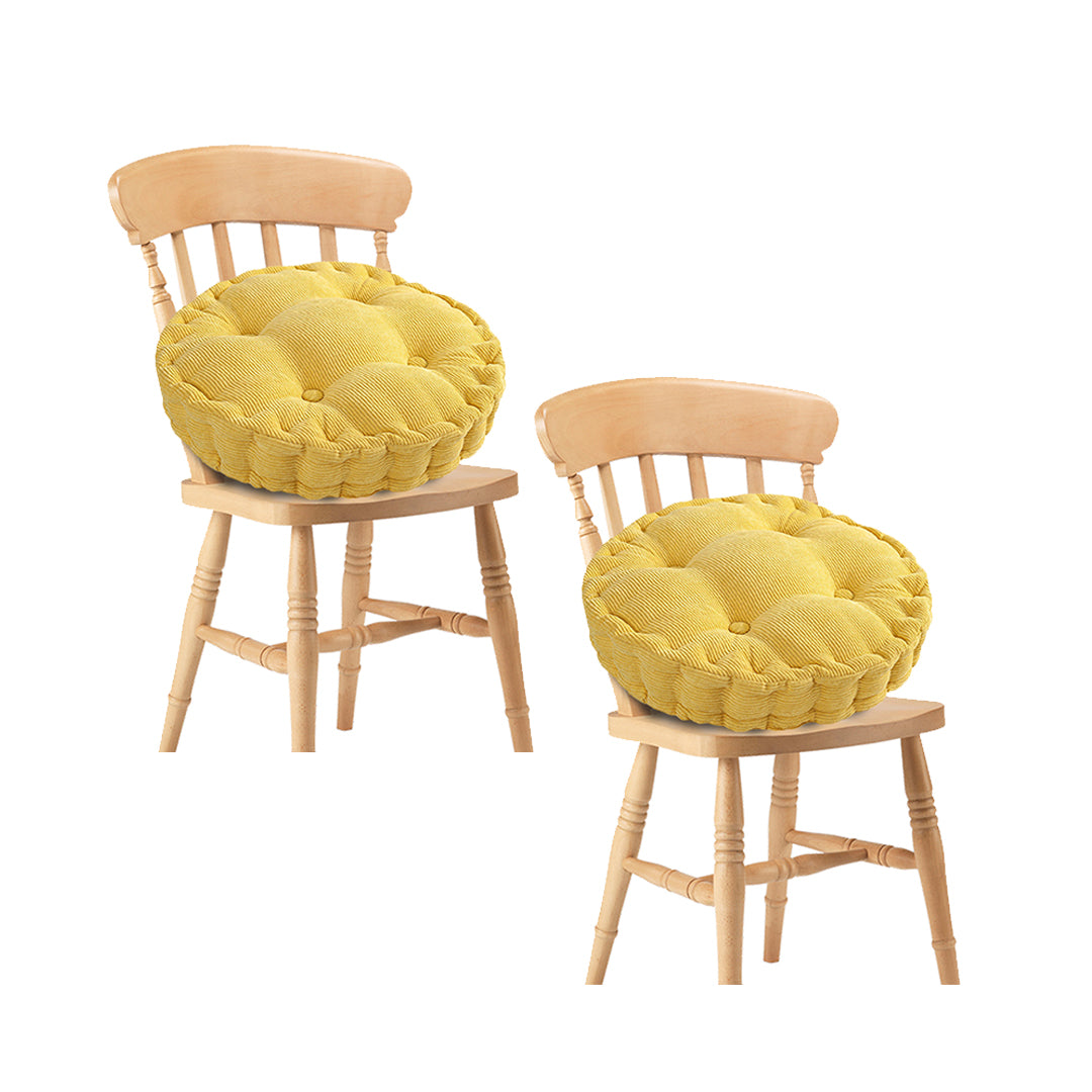 SOGA 2X Yellow Round Cushion Soft Leaning Plush Backrest Throw Seat Pillow Home Office Decor - Cafe Supply