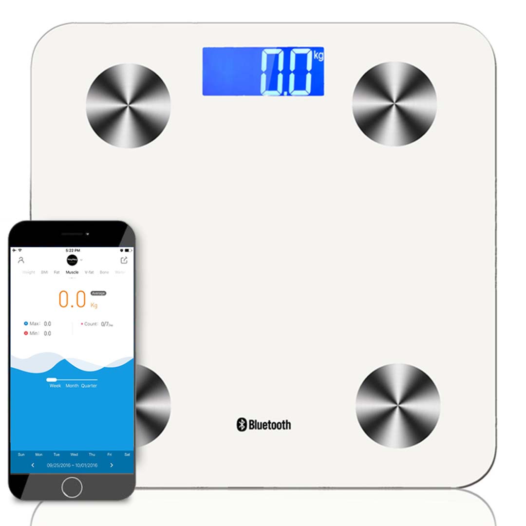 SOGA Wireless Bluetooth Digital Body Fat Scale Bathroom Health Analyser Weight White - Cafe Supply