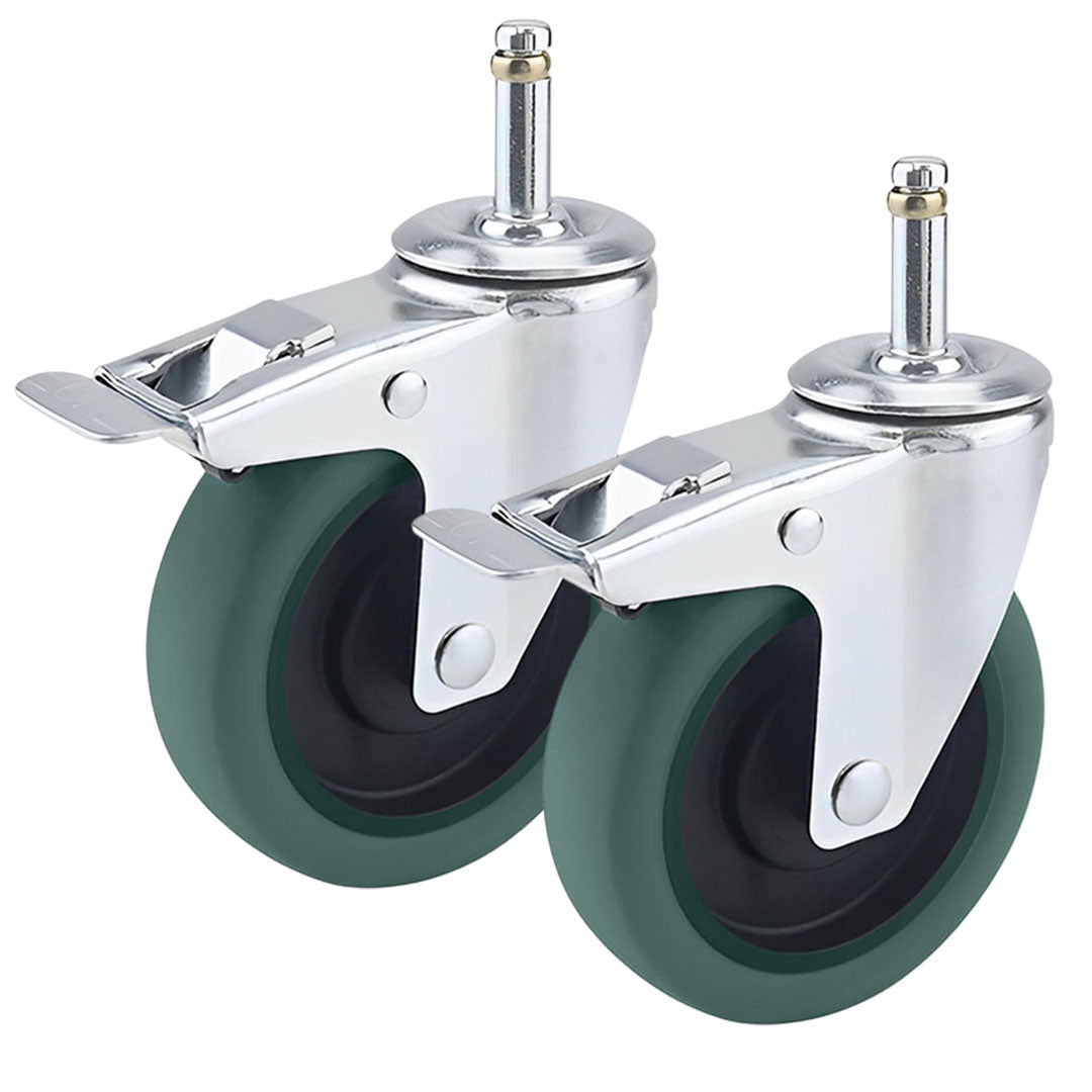 SOGA 2X 4" Heavy Duty Polyurethane Swivel Castor Brake Wheels - Cafe Supply