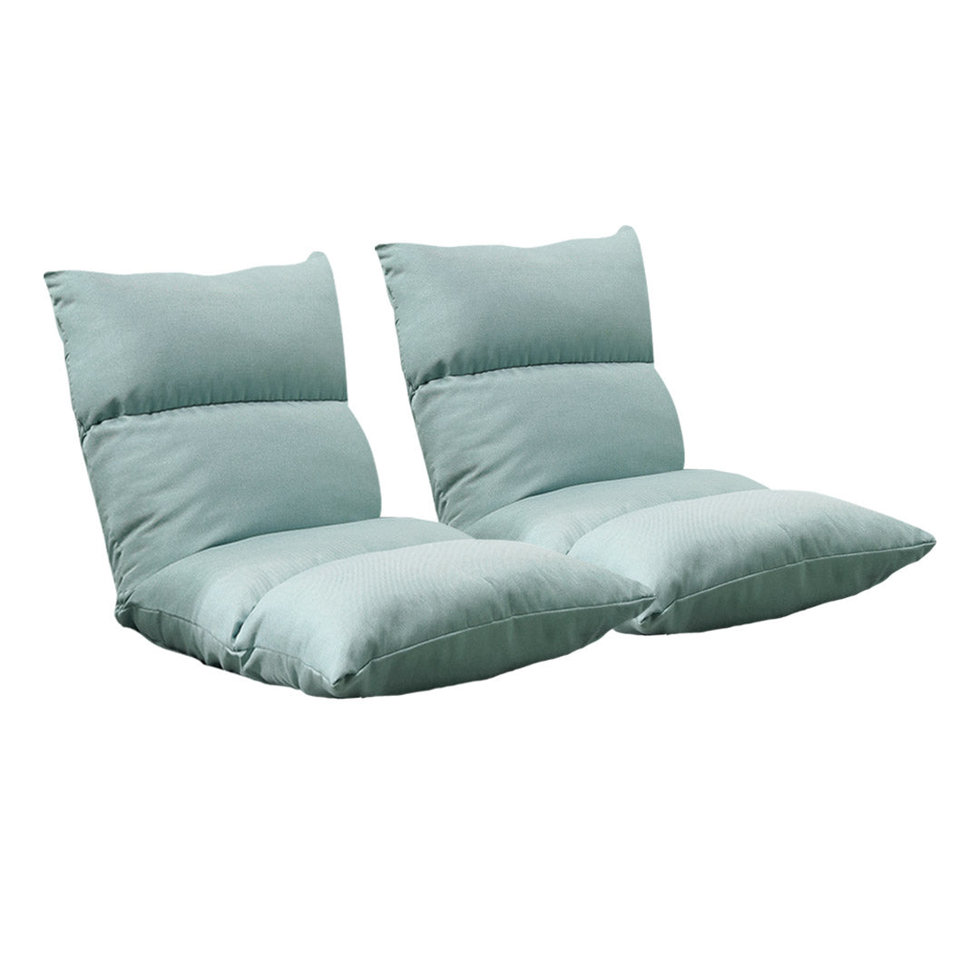 SOGA 2X Lounge Floor Recliner Adjustable Lazy Sofa Bed Folding Game Chair Mint Green - Cafe Supply