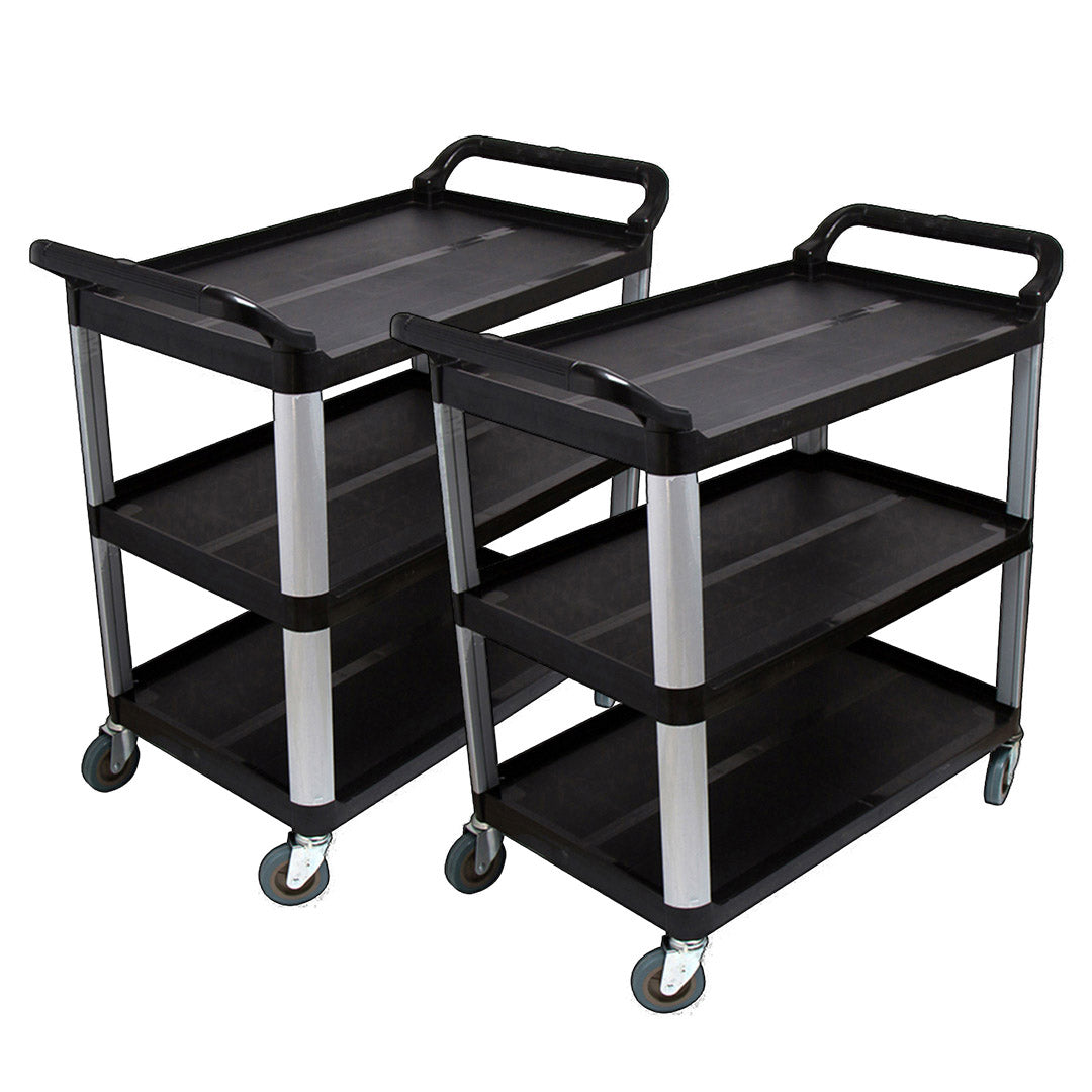 SOGA 2X 3 Tier Food Trolley Food Waste Cart Food Utility Mechanic Kitchen Large - Cafe Supply