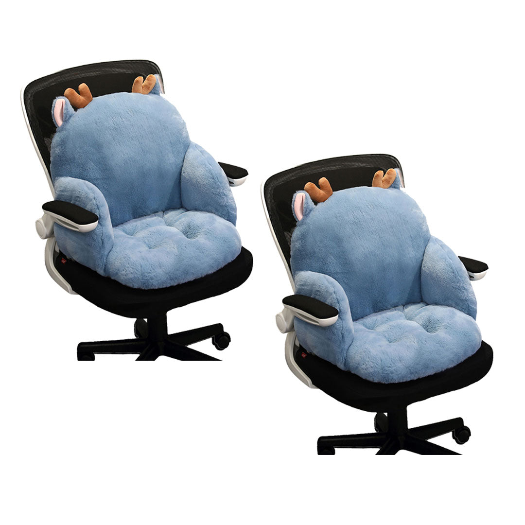 SOGA 2X Blue Deer Shape Cushion Soft Leaning Bedside Pad Sedentary Plushie Pillow Home Decor - Cafe Supply