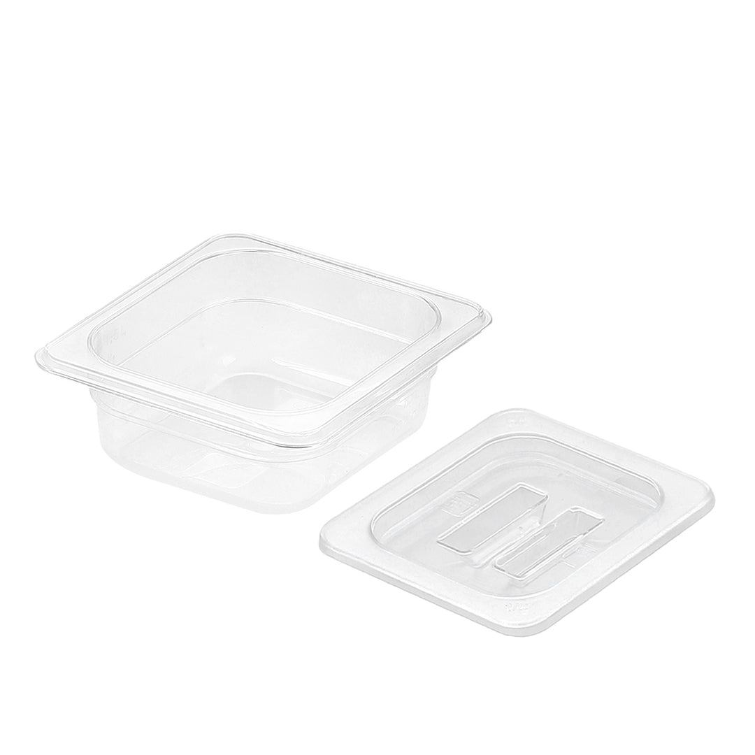 SOGA 65mm Clear Gastronorm GN Pan 1/6 Food Tray Storage with Lid - Cafe Supply