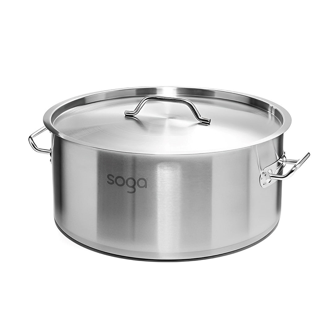 SOGA Stock Pot 44L Top Grade Thick Stainless Steel Stockpot 18/10 - Cafe Supply