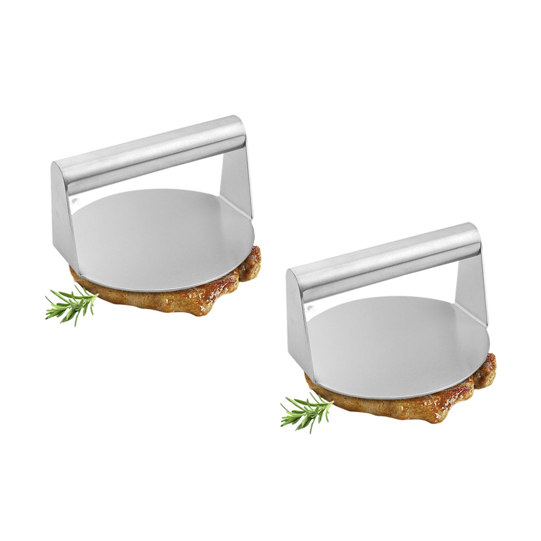 SOGA 2X Stainless Steel Burger Press Heavy-Duty Round Bacon Grill Smasher Flat Bottom Patty Maker - Cafe Supply