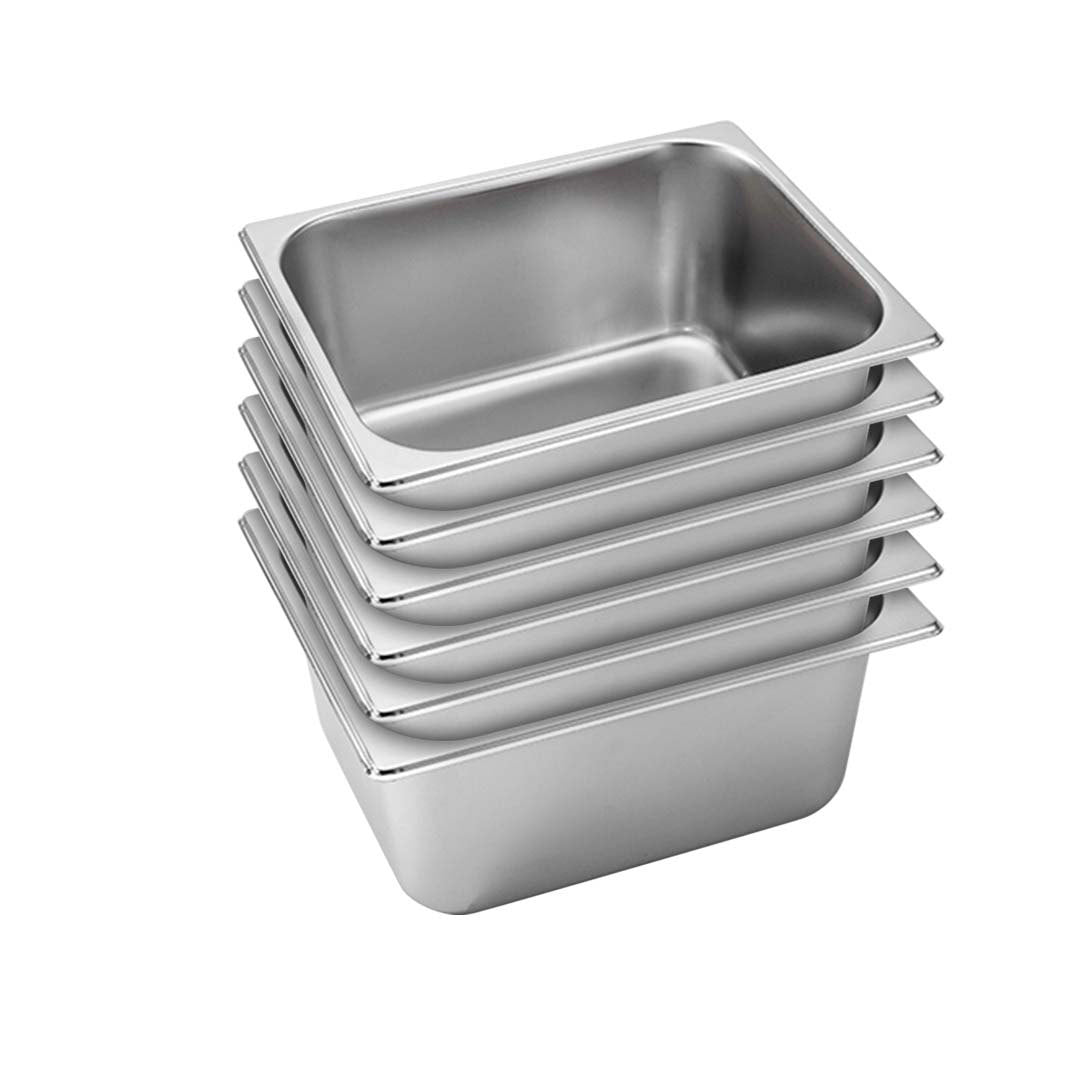 SOGA 6X Gastronorm GN Pan Full Size 1/2 GN Pan 15cm Deep Stainless Steel Tray - Cafe Supply