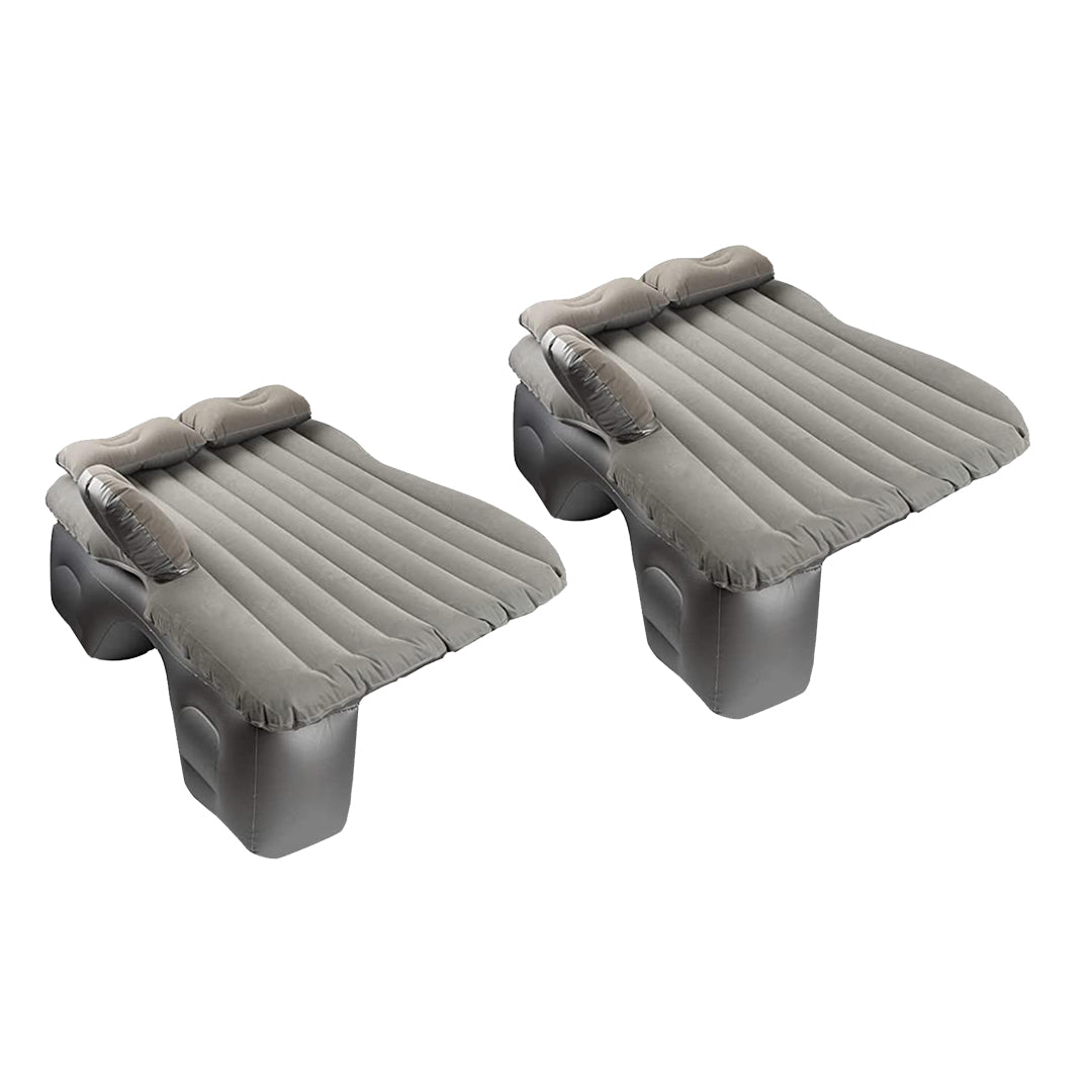 SOGA 2X Grey Stripe Inflatable Car Mattress Portable Camping Rest Air Bed Travel Compact Sleeping Kit Essentials - Cafe Supply