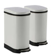 SOGA 2X 10L Foot Pedal Stainless Steel Rubbish Recycling Garbage Waste Trash Bin U White - Cafe Supply