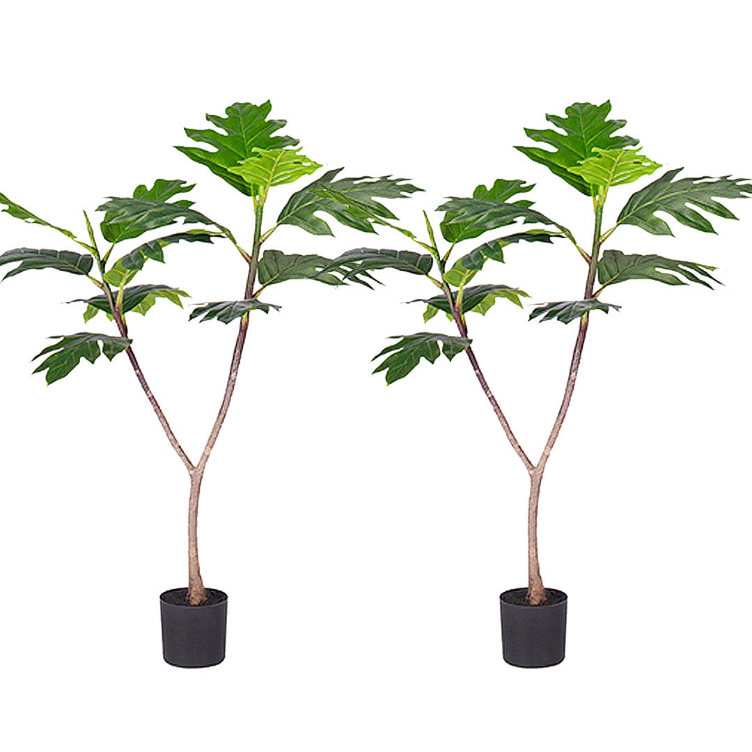 SOGA 2X 90cm Artificial Natural Green Split-Leaf Philodendron Tree Fake Tropical Indoor Plant Home Office Decor - Cafe Supply