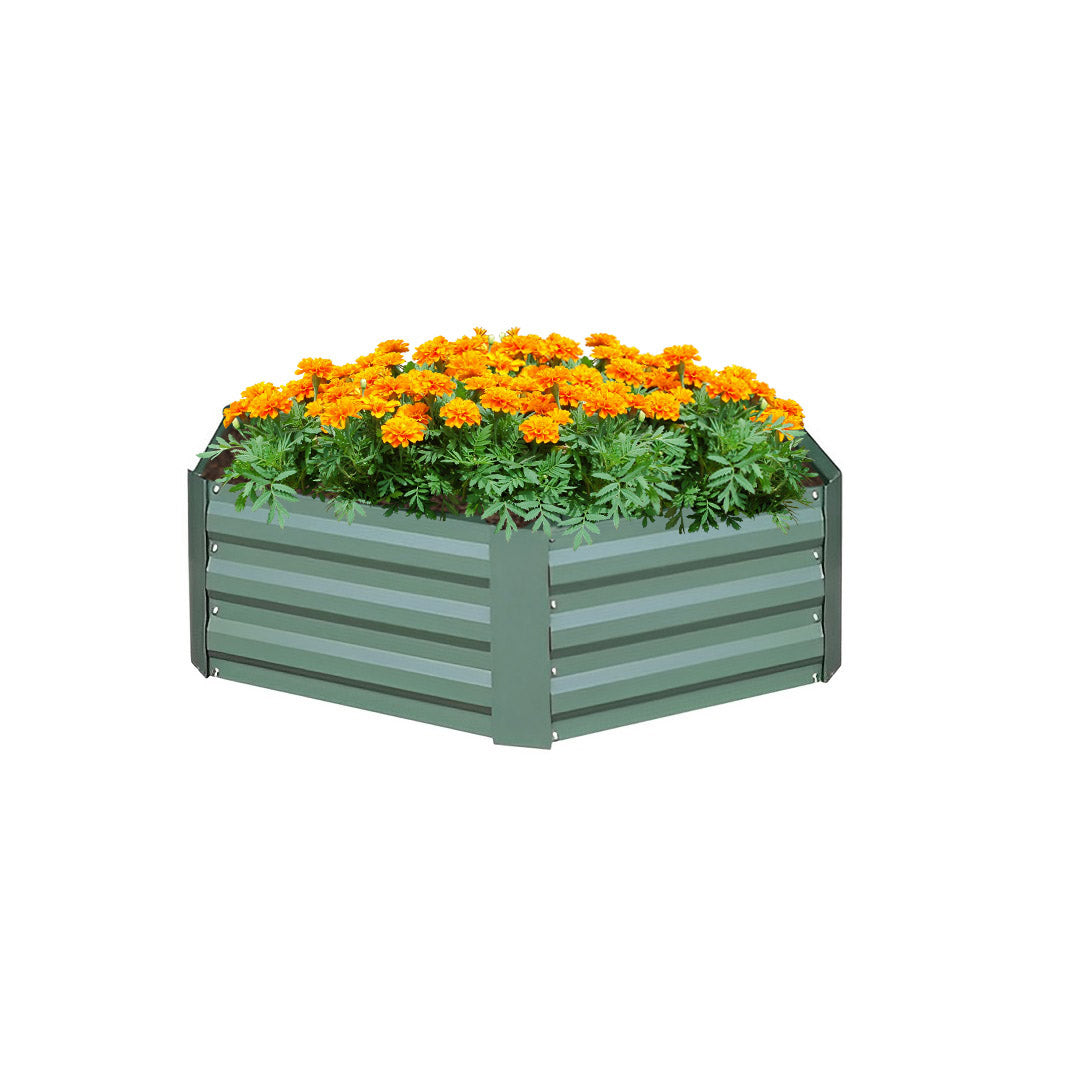 SOGA 60cm Hexagon Shape Galvanised Raised Garden Bed Vegetable Herb Flower Outdoor Planter Box - Cafe Supply