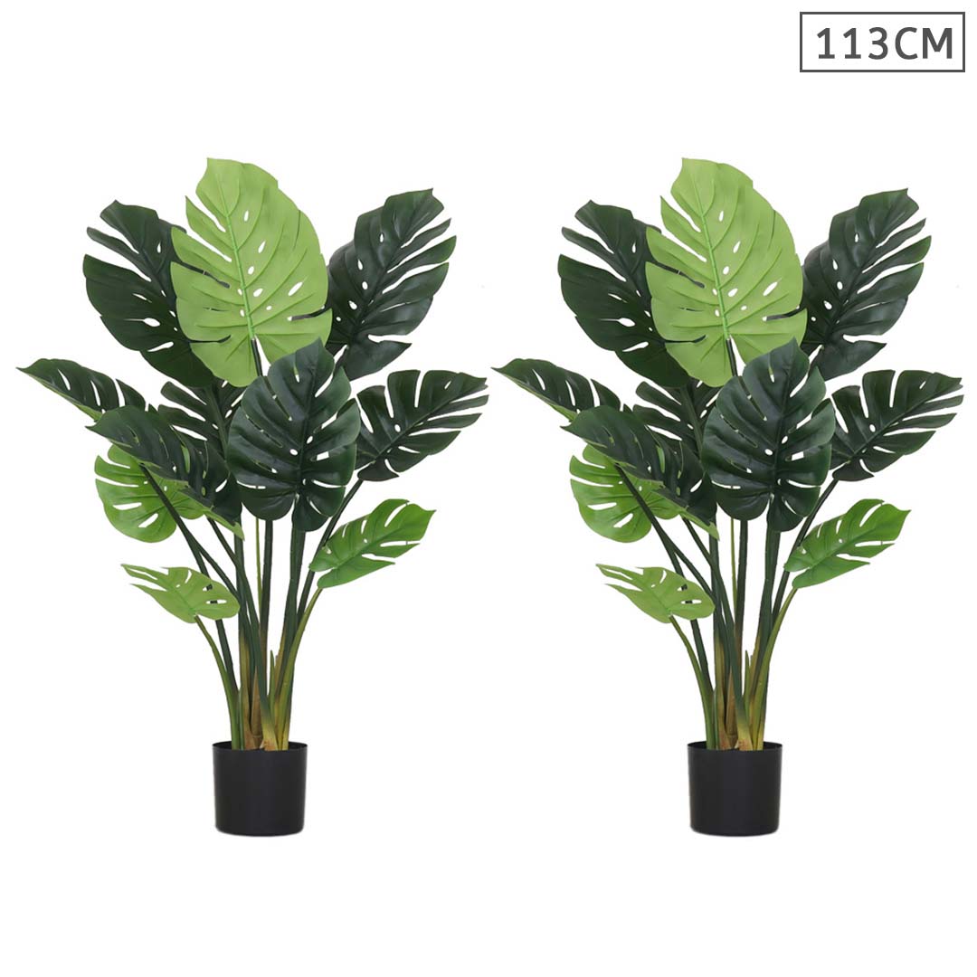 SOGA 2X 113cm Artificial Indoor Potted Turtle Back Fake Decoration Tree Flower Pot Plant - Cafe Supply