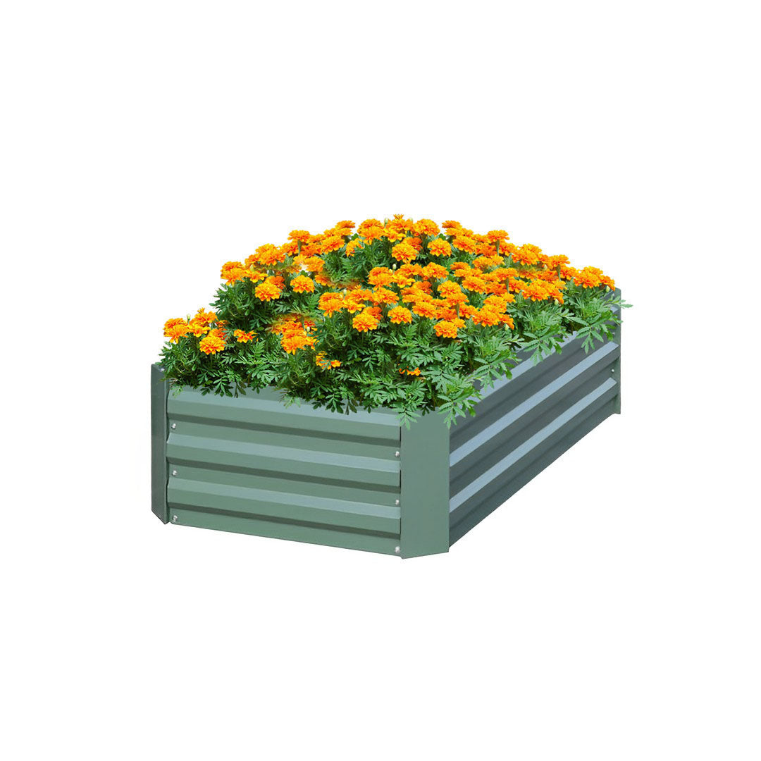 SOGA 120X90cm Rectangle Galvanised Raised Garden Bed Vegetable Herb Flower Outdoor Planter Box - Cafe Supply