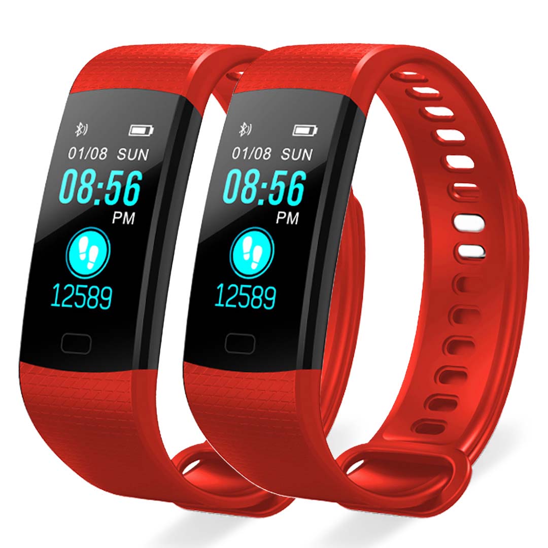 SOGA 2X Sport Smart Watch Health Fitness Wrist Band Bracelet Activity Tracker Red - Cafe Supply