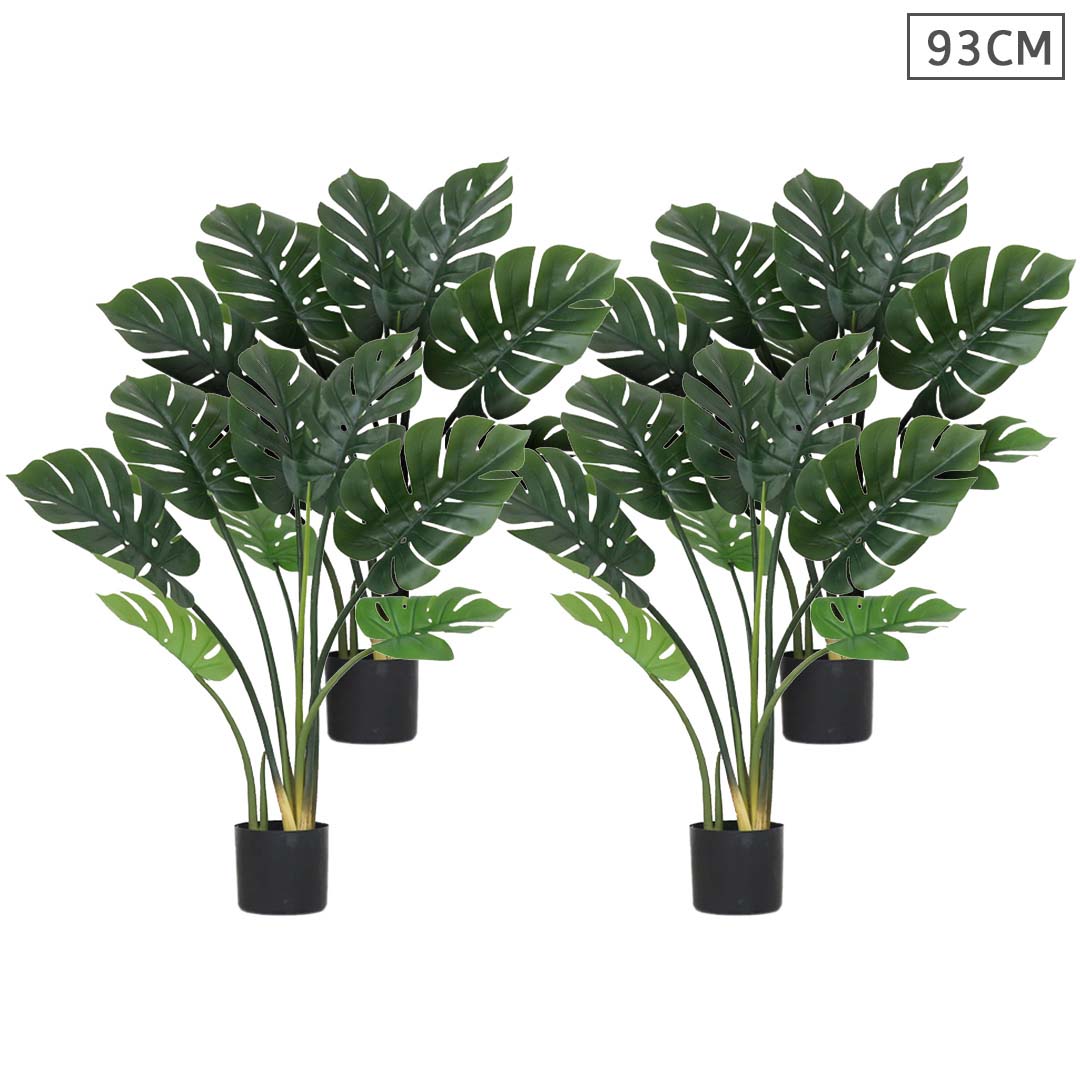 SOGA 4X 93cm Artificial Indoor Potted Turtle Back Fake Decoration Tree Flower Pot Plant - Cafe Supply