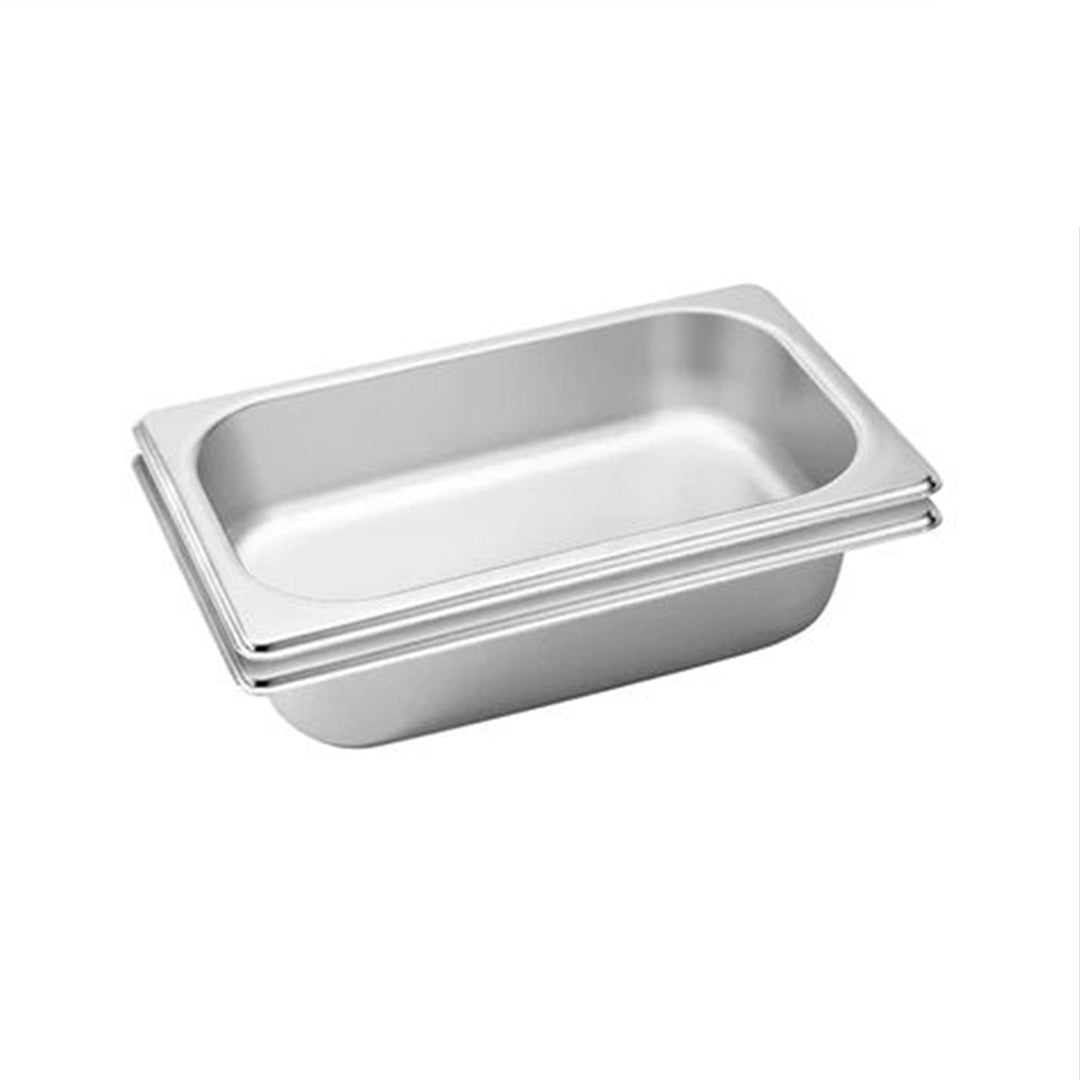 SOGA 2X Gastronorm GN Pan Full Size 1/3 GN Pan 6.5 cm Deep Stainless Steel Tray - Cafe Supply