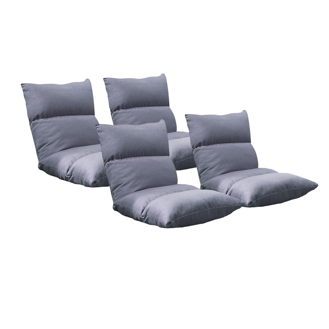 SOGA 4X Lounge Floor Recliner Adjustable Lazy Sofa Bed Folding Game Chair Grey - Cafe Supply