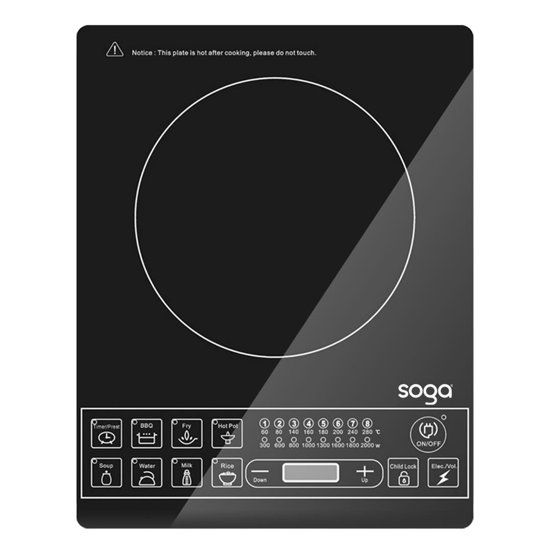 SOGA Cooktop Electric Smart Induction Cook Top Portable Kitchen Cooker Cookware - Cafe Supply