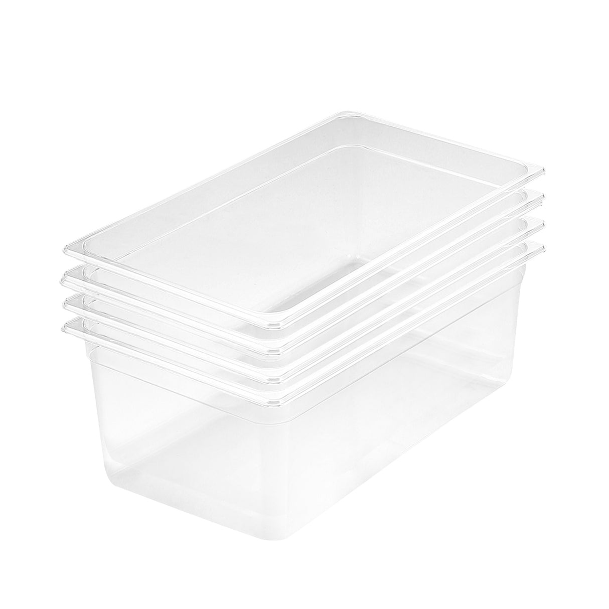 SOGA 200mm Clear Gastronorm GN Pan 1/1 Food Tray Storage Bundle of 4 - Cafe Supply