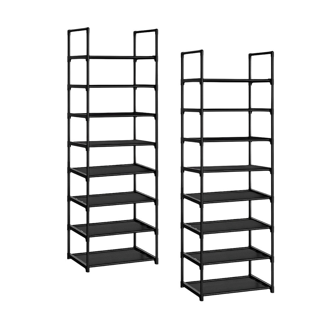 SOGA 2X 8 Tier Shoe Storage Shelf Space-Saving Caddy Rack Organiser with Handle - Cafe Supply